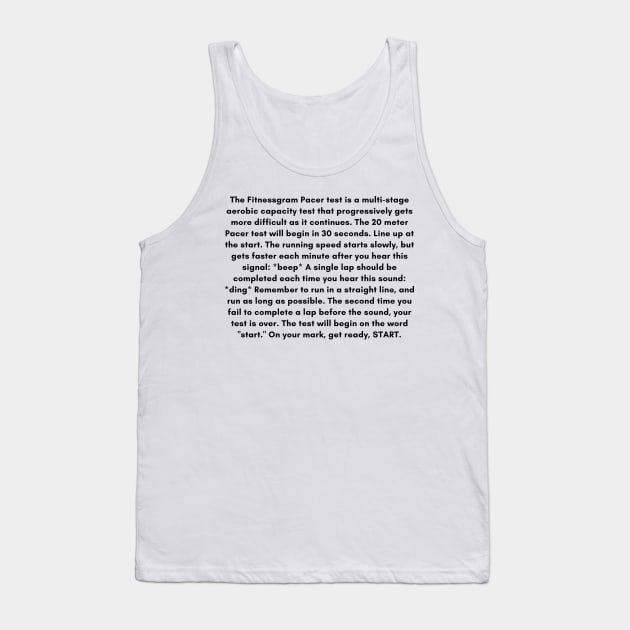 Fitness Test Script Tank Top by Angry Gym Teacher Merch Store